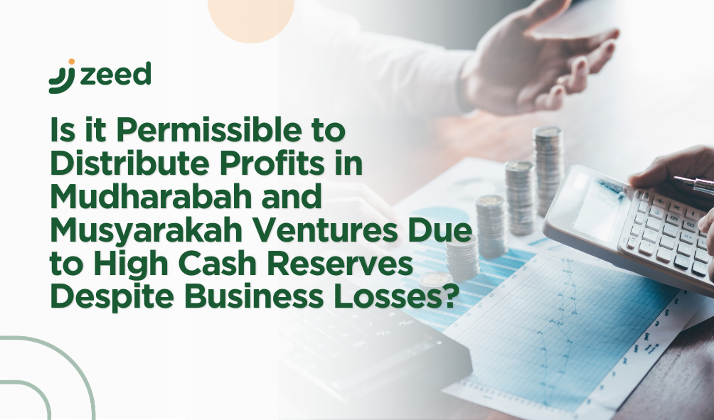 Is it Permissible to Distribute Profits in Mudharabah and Musyarakah Ventures Due to High Cash Reserves Despite Business Losses?